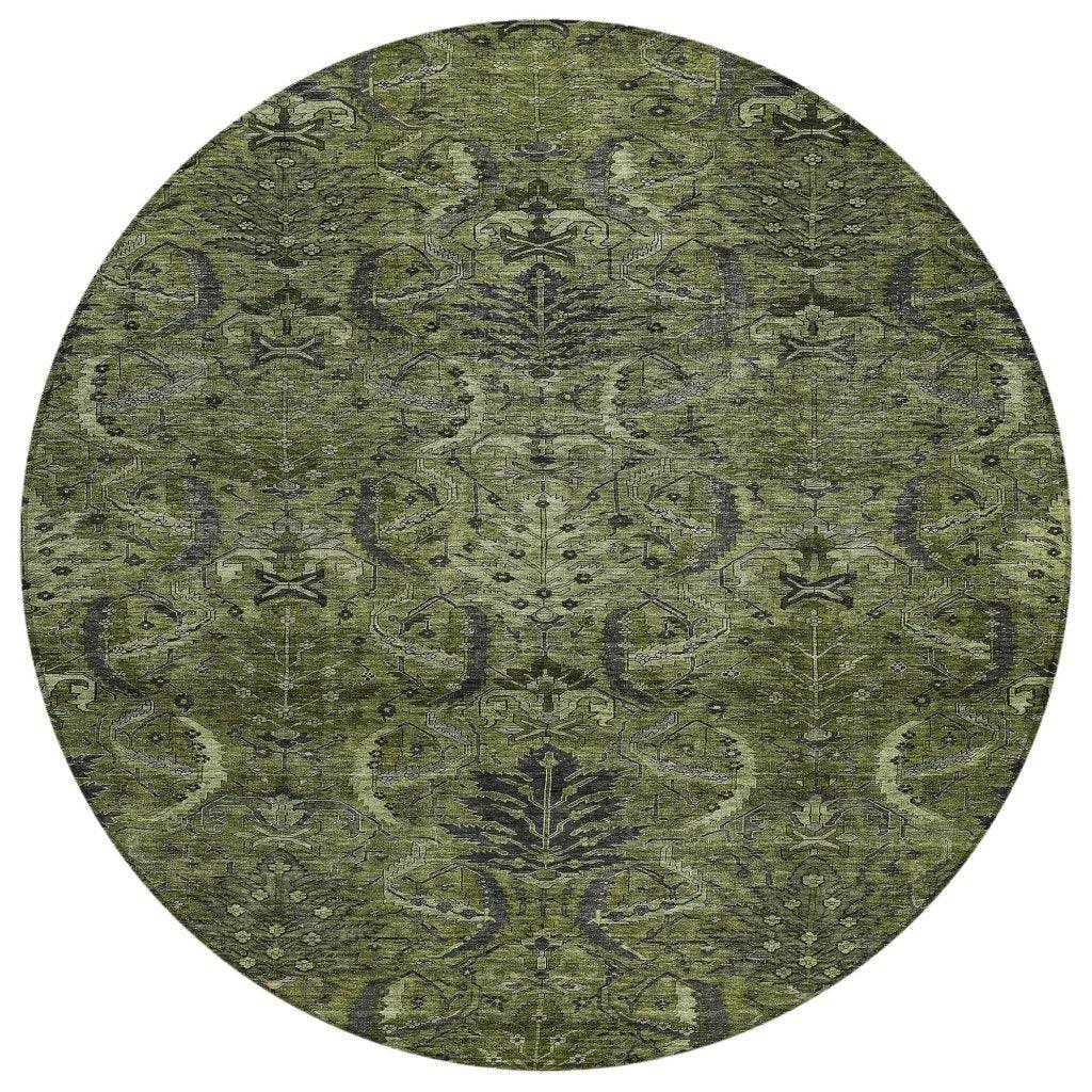 LOOMLAN Rugs Rustica Green Washable Indoor-Outdoor Rug