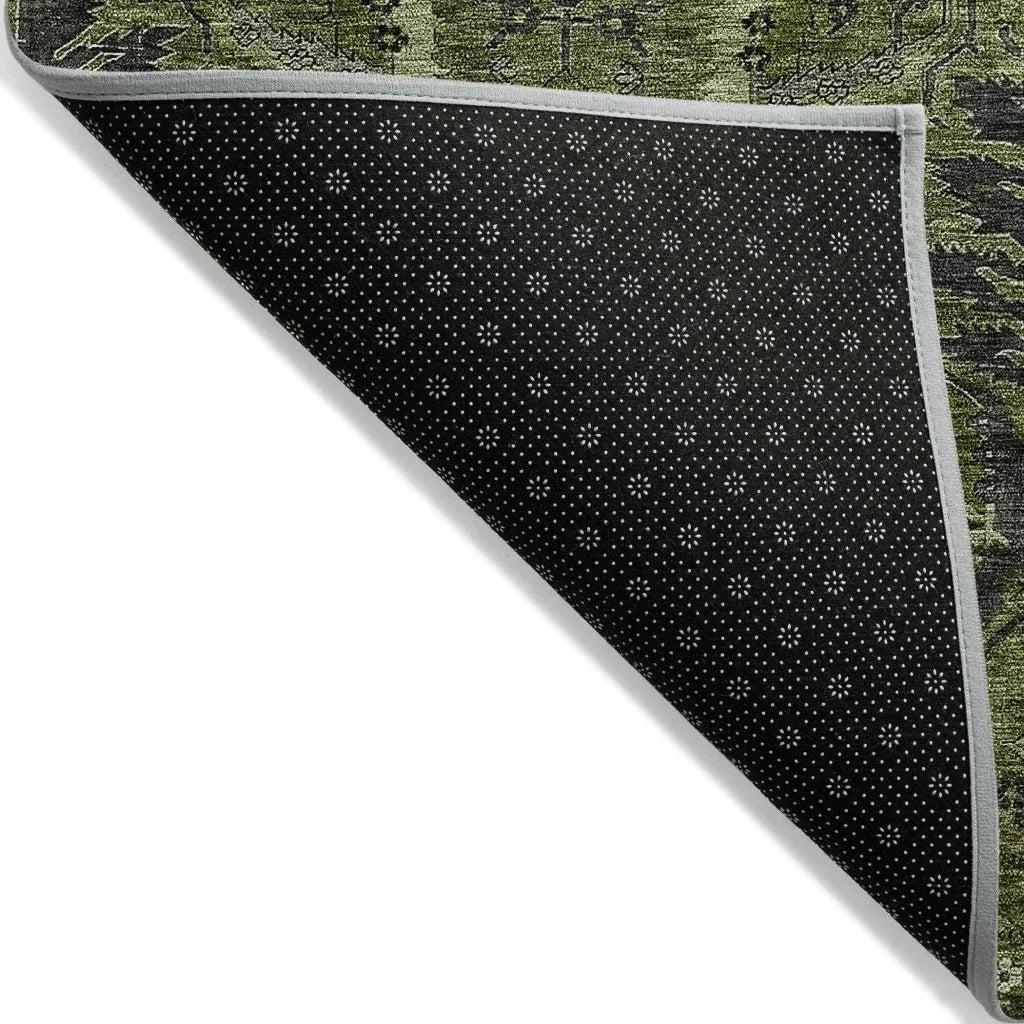 LOOMLAN Rugs Rustica Green Washable Indoor-Outdoor Rug