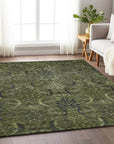 LOOMLAN Rugs Rustica Green Washable Indoor-Outdoor Rug