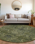 LOOMLAN Rugs Rustica Green Washable Indoor-Outdoor Rug