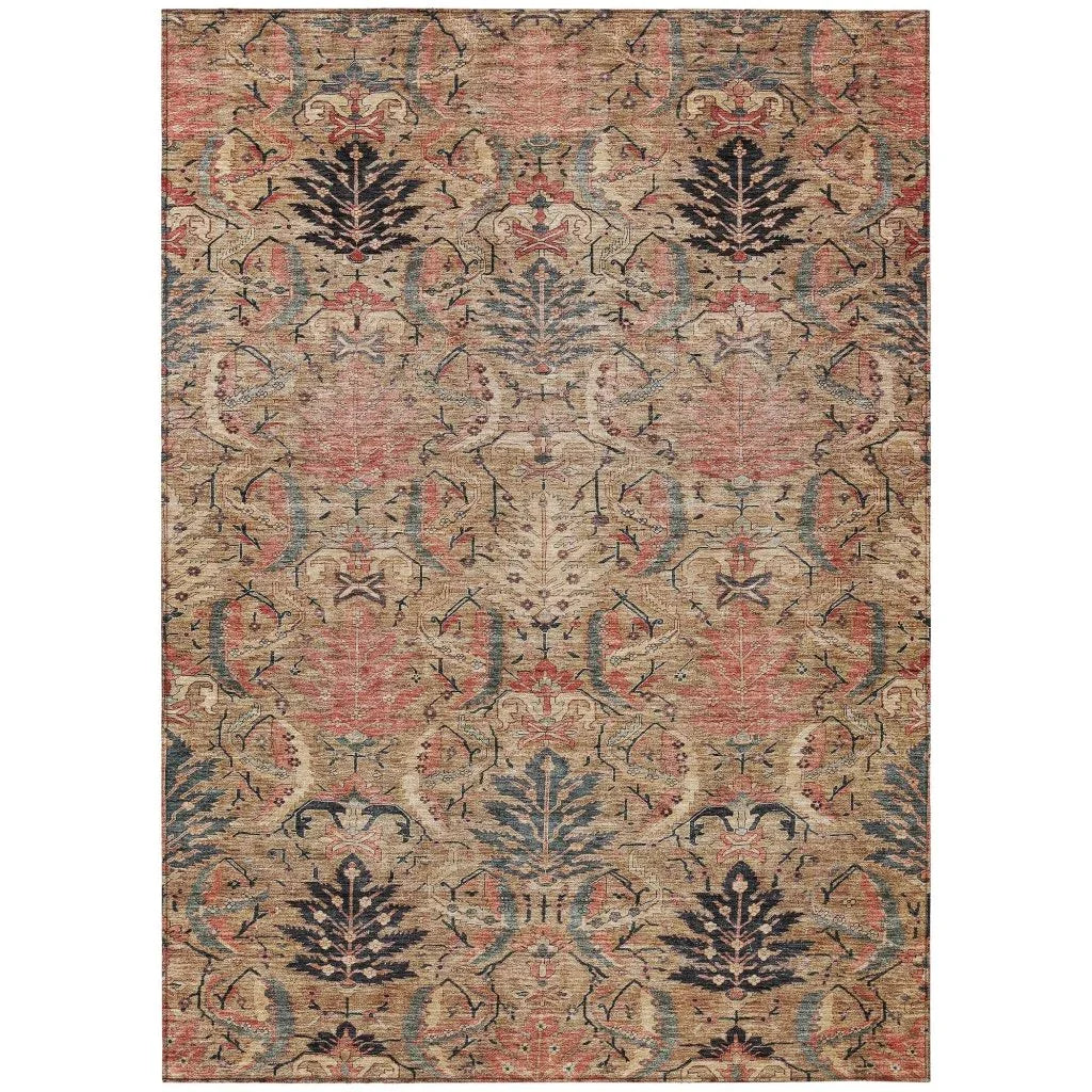 LOOMLAN Rugs Rustica Khaki Washable Indoor-Outdoor Rug