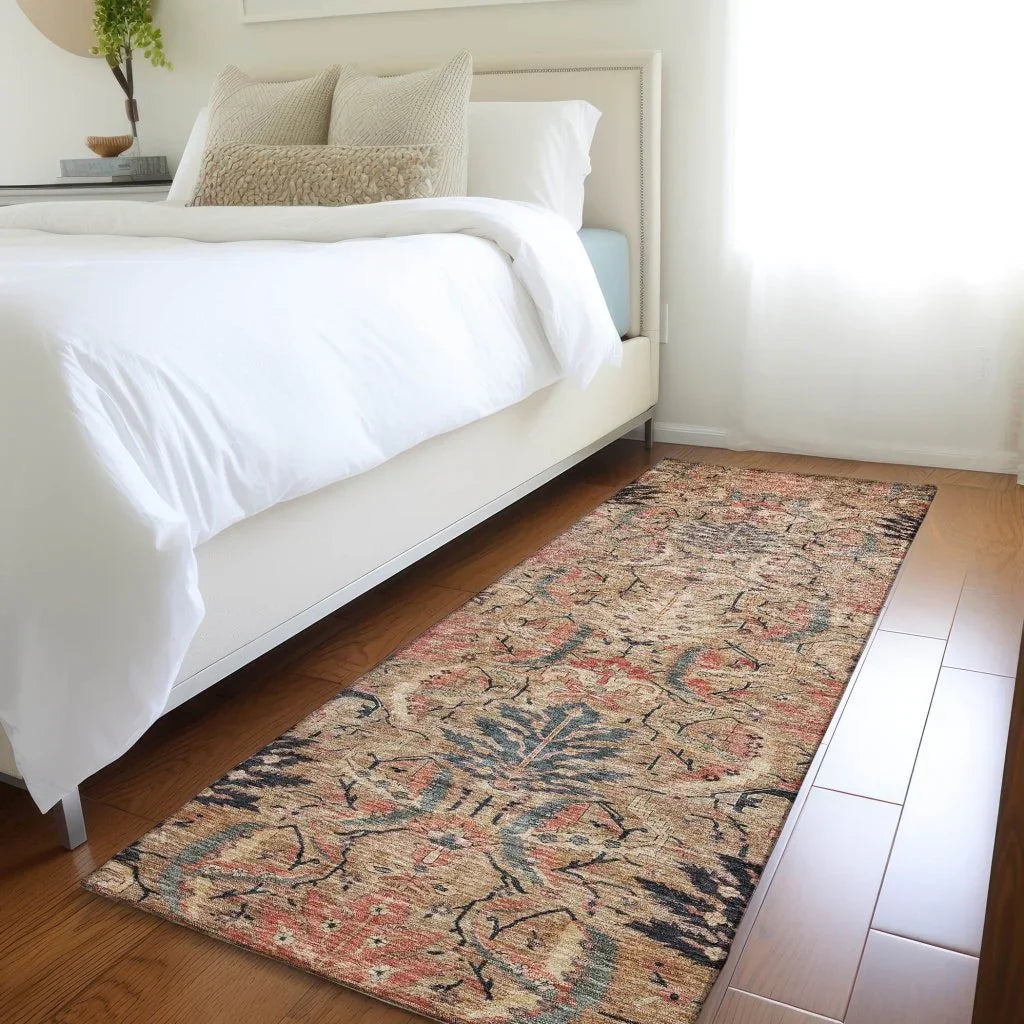 LOOMLAN Rugs Rustica Khaki Washable Indoor-Outdoor Rug
