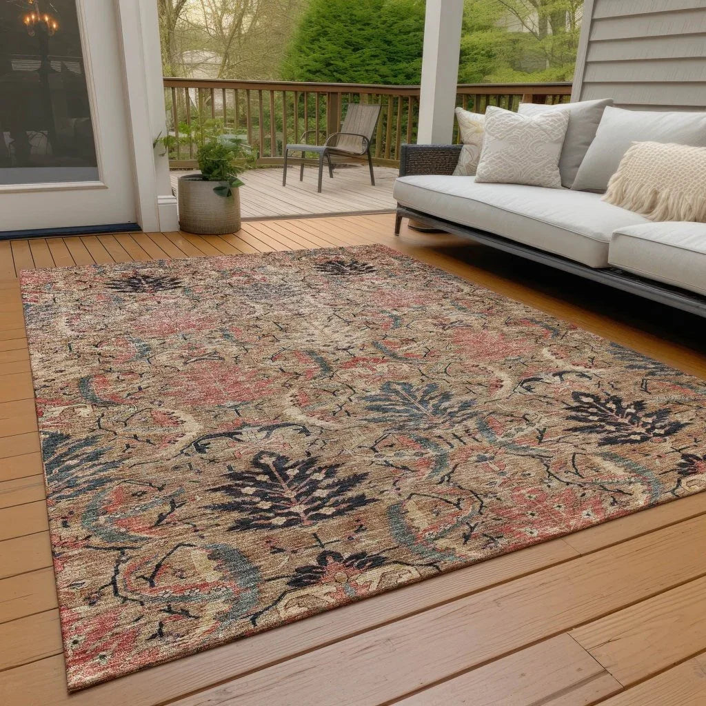 LOOMLAN Rugs Rustica Khaki Washable Indoor-Outdoor Rug