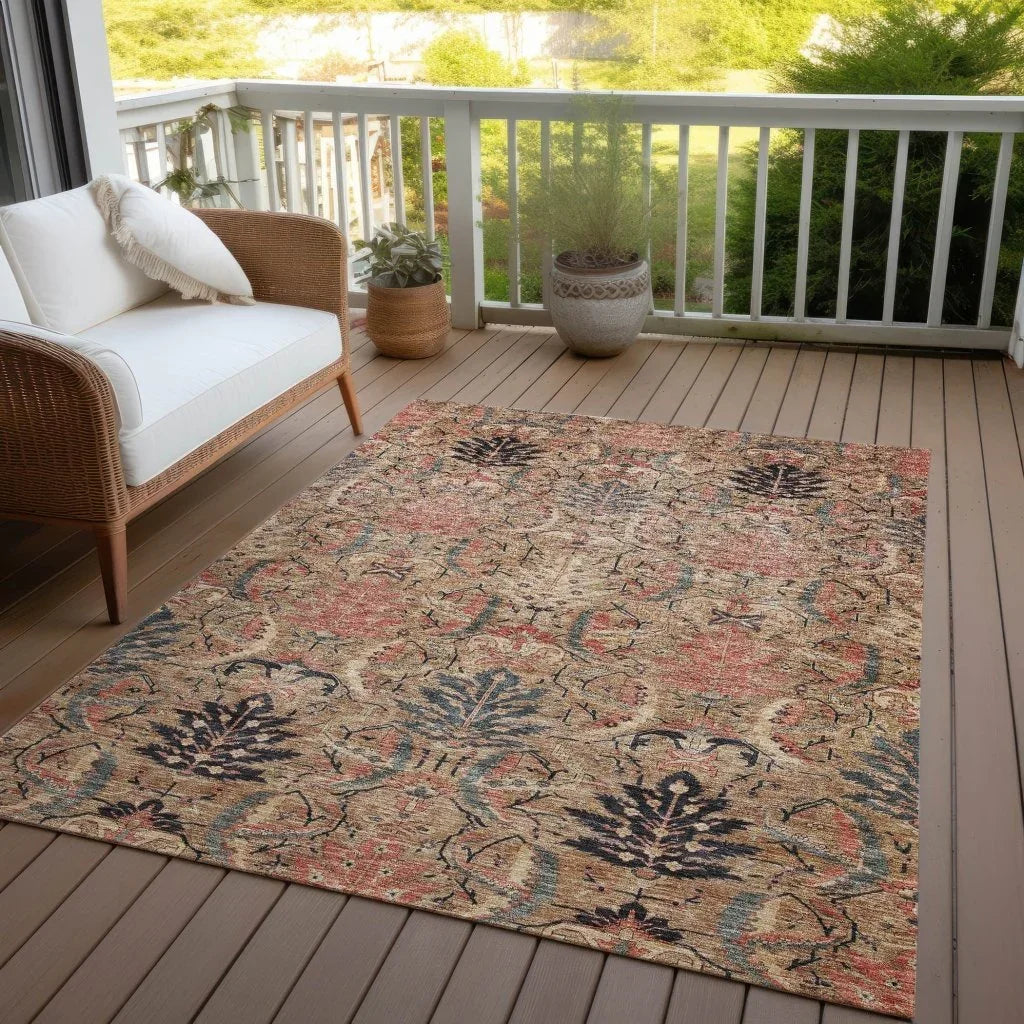 LOOMLAN Rugs Rustica Khaki Washable Indoor-Outdoor Rug