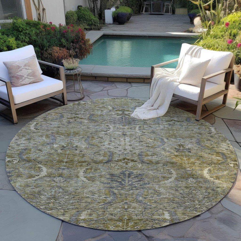 LOOMLAN Rugs Rustica Taupe Washable Indoor-Outdoor Rug