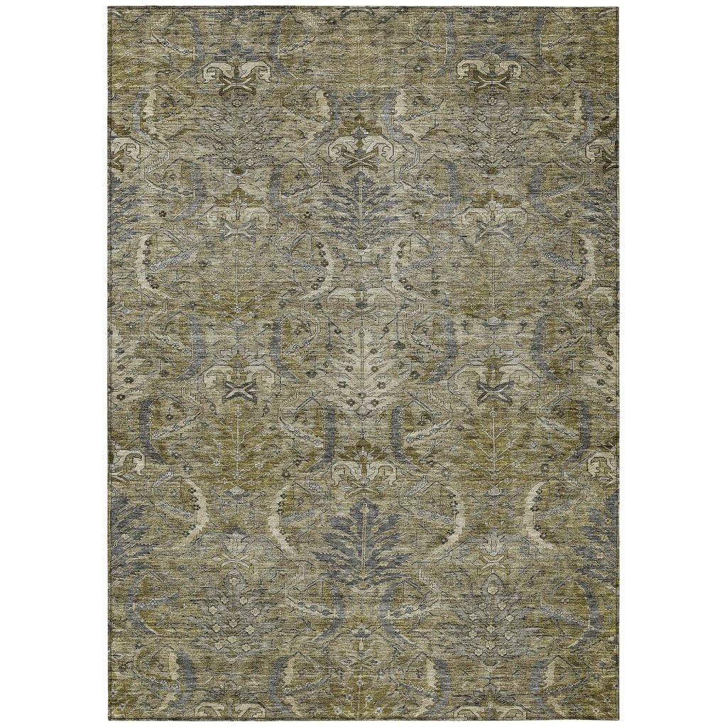 LOOMLAN Rugs Rustica Taupe Washable Indoor-Outdoor Rug