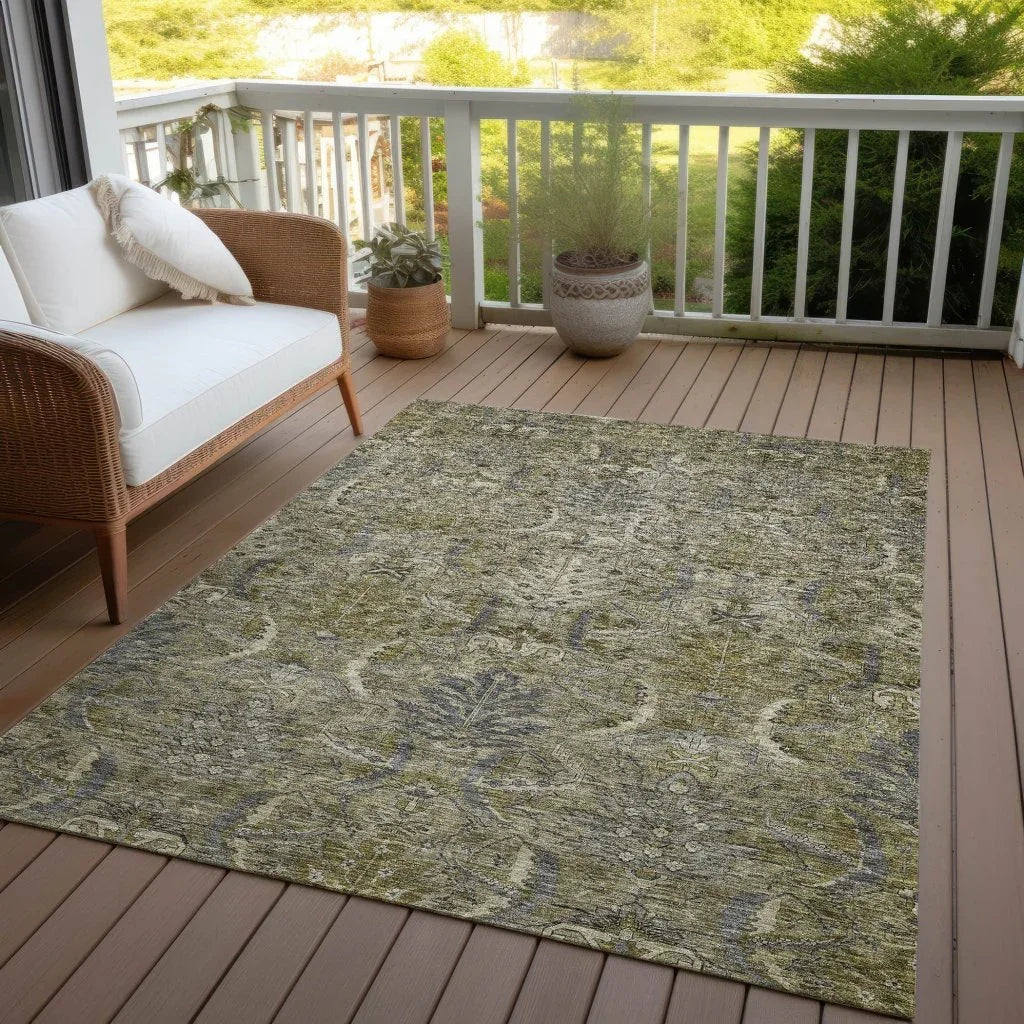 LOOMLAN Rugs Rustica Taupe Washable Indoor-Outdoor Rug