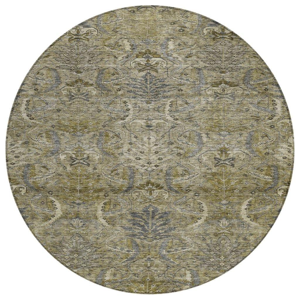 LOOMLAN Rugs Rustica Taupe Washable Indoor-Outdoor Rug