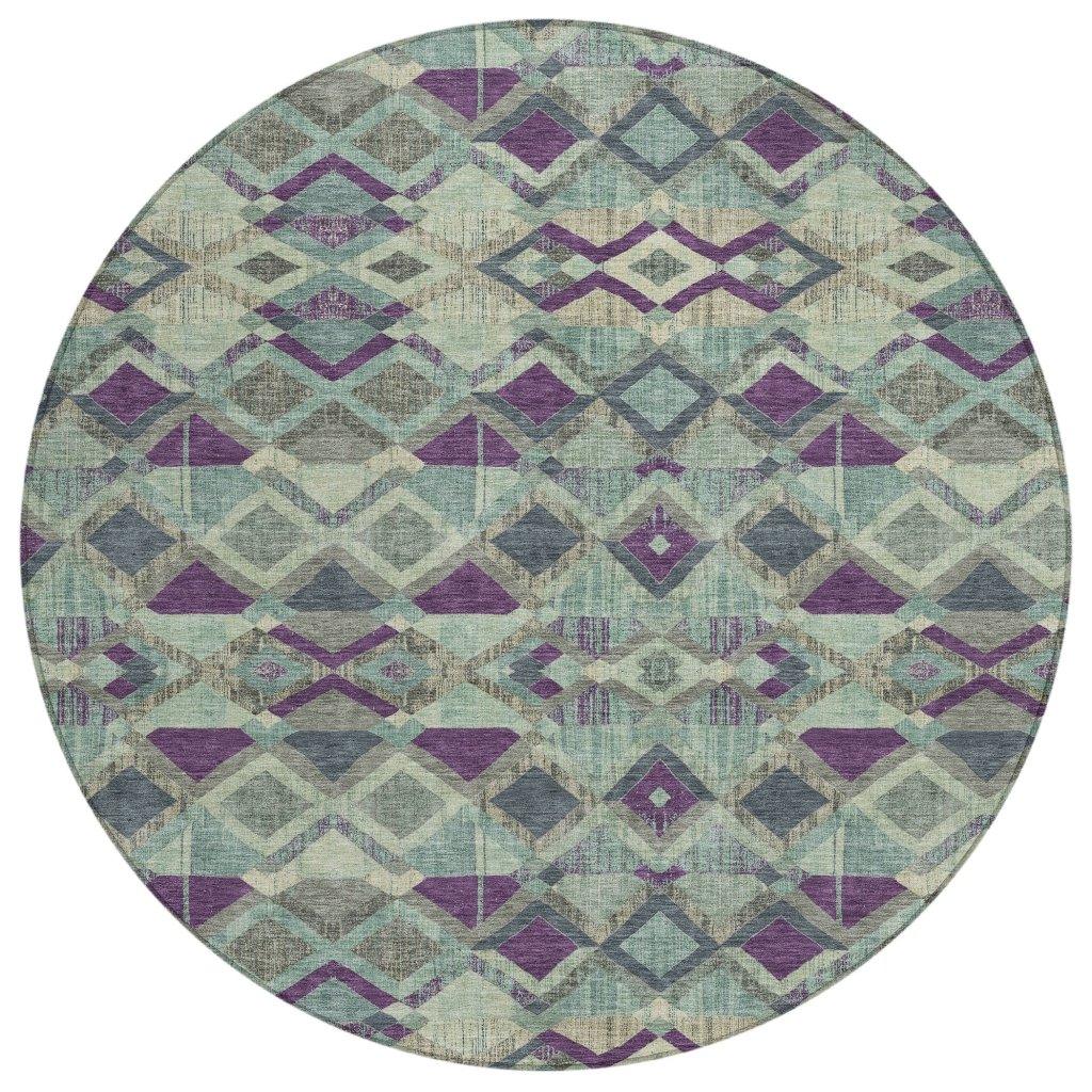 LOOMLAN Rugs Rustira Blue Washable Indoor-Outdoor Rug