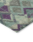 LOOMLAN Rugs Rustira Blue Washable Indoor-Outdoor Rug