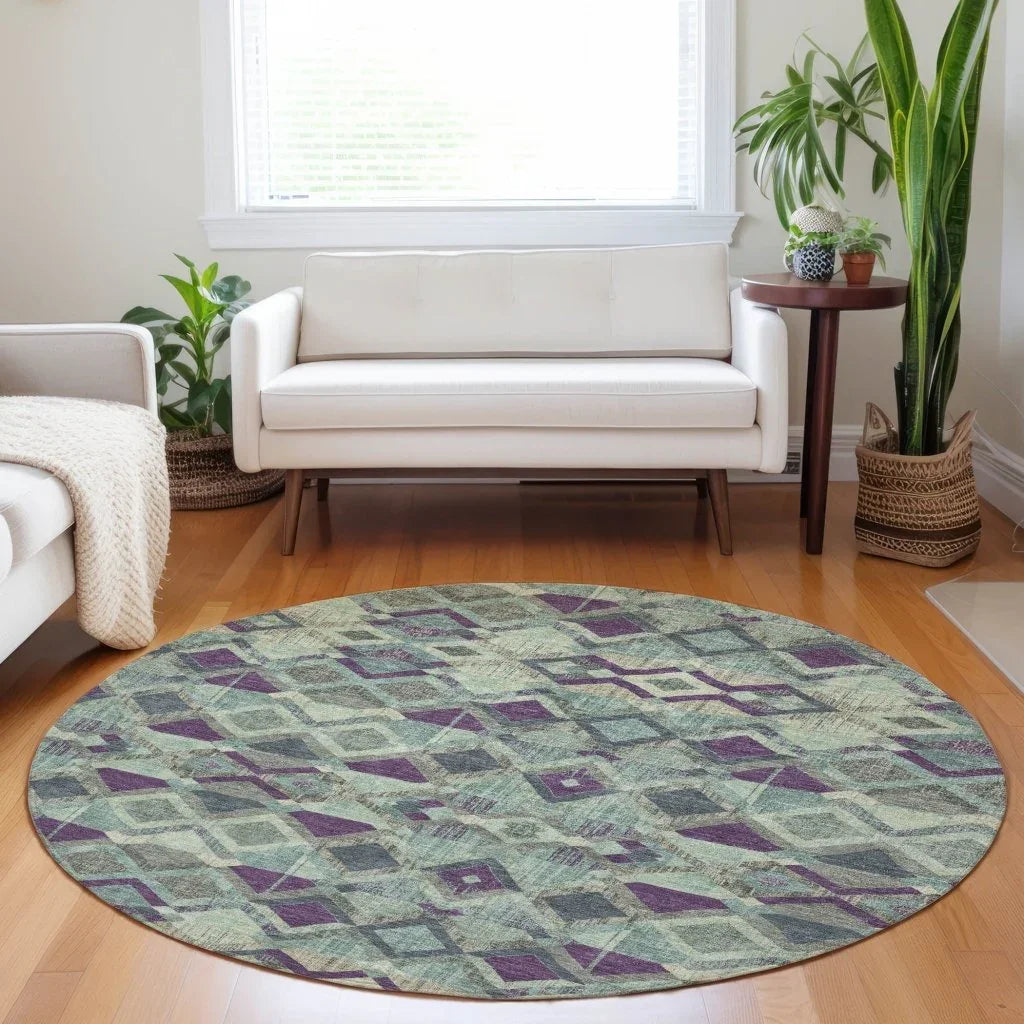 LOOMLAN Rugs Rustira Blue Washable Indoor-Outdoor Rug