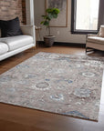 LOOMLAN Rugs Ruvina Brown Washable Indoor-Outdoor Rug