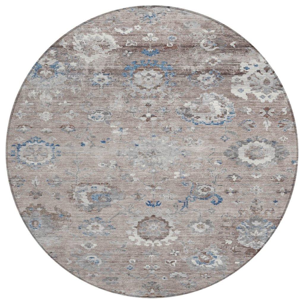 LOOMLAN Rugs Ruvina Brown Washable Indoor-Outdoor Rug