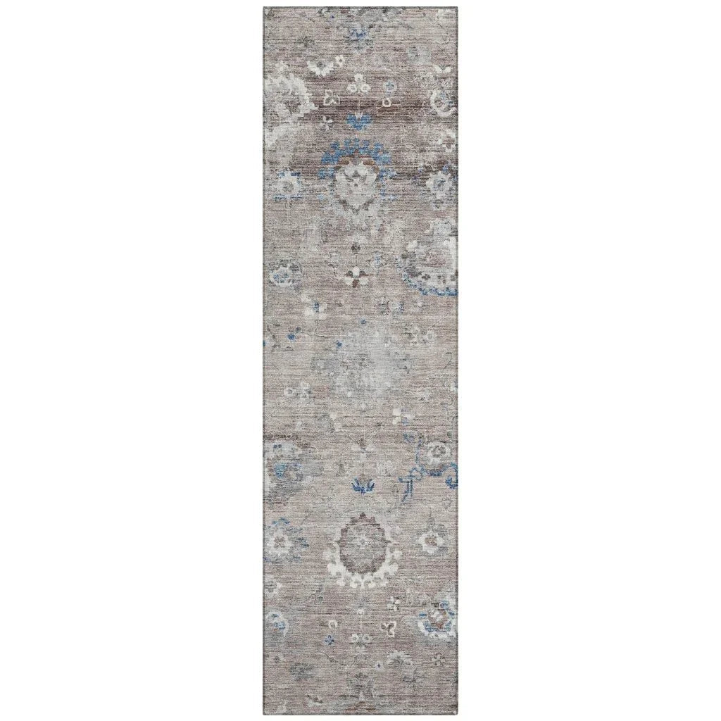 LOOMLAN Rugs Ruvina Brown Washable Indoor-Outdoor Rug