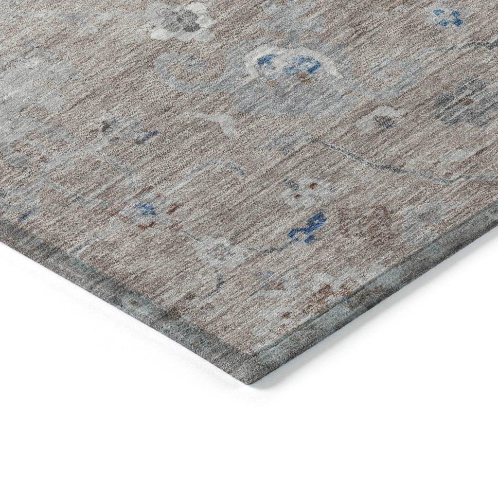 LOOMLAN Rugs Ruvina Brown Washable Indoor-Outdoor Rug