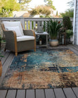 LOOMLAN Rugs Sadeeya Teal Washable Indoor-Outdoor Rug