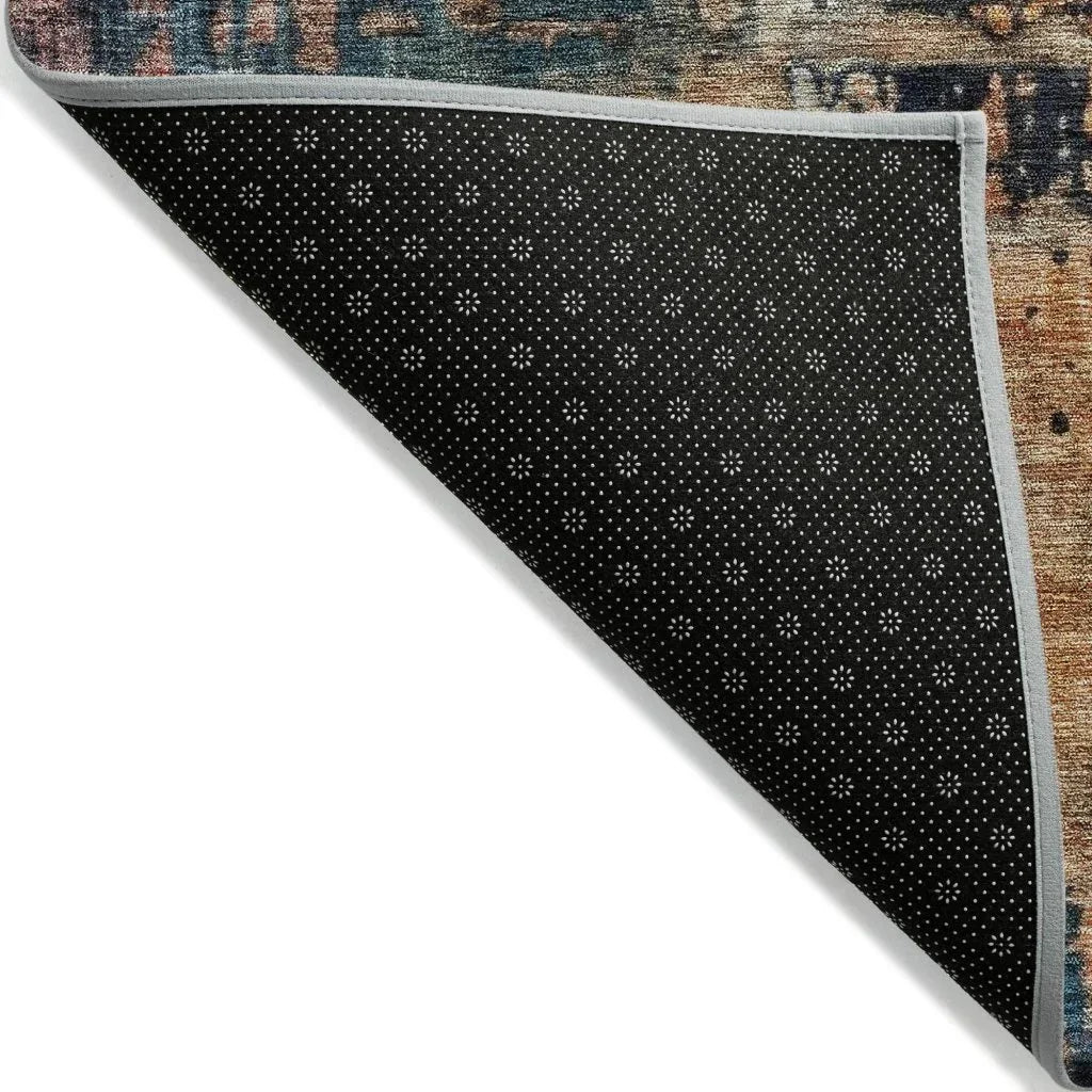 LOOMLAN Rugs Sadeeya Teal Washable Indoor-Outdoor Rug