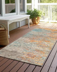 LOOMLAN Rugs Safina Teal Washable Indoor-Outdoor Rug