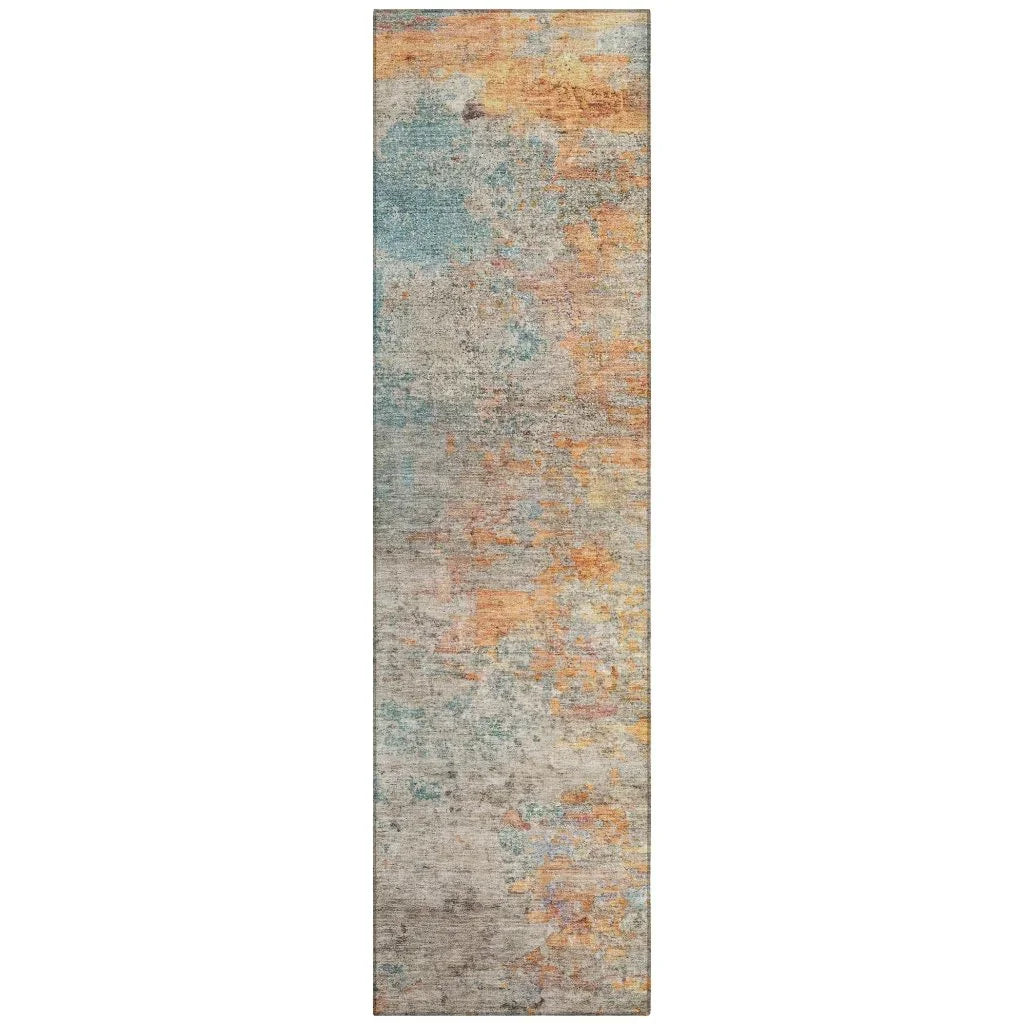 LOOMLAN Rugs Safina Teal Washable Indoor-Outdoor Rug