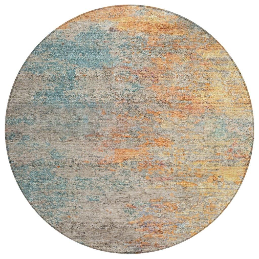 LOOMLAN Rugs Safina Teal Washable Indoor-Outdoor Rug
