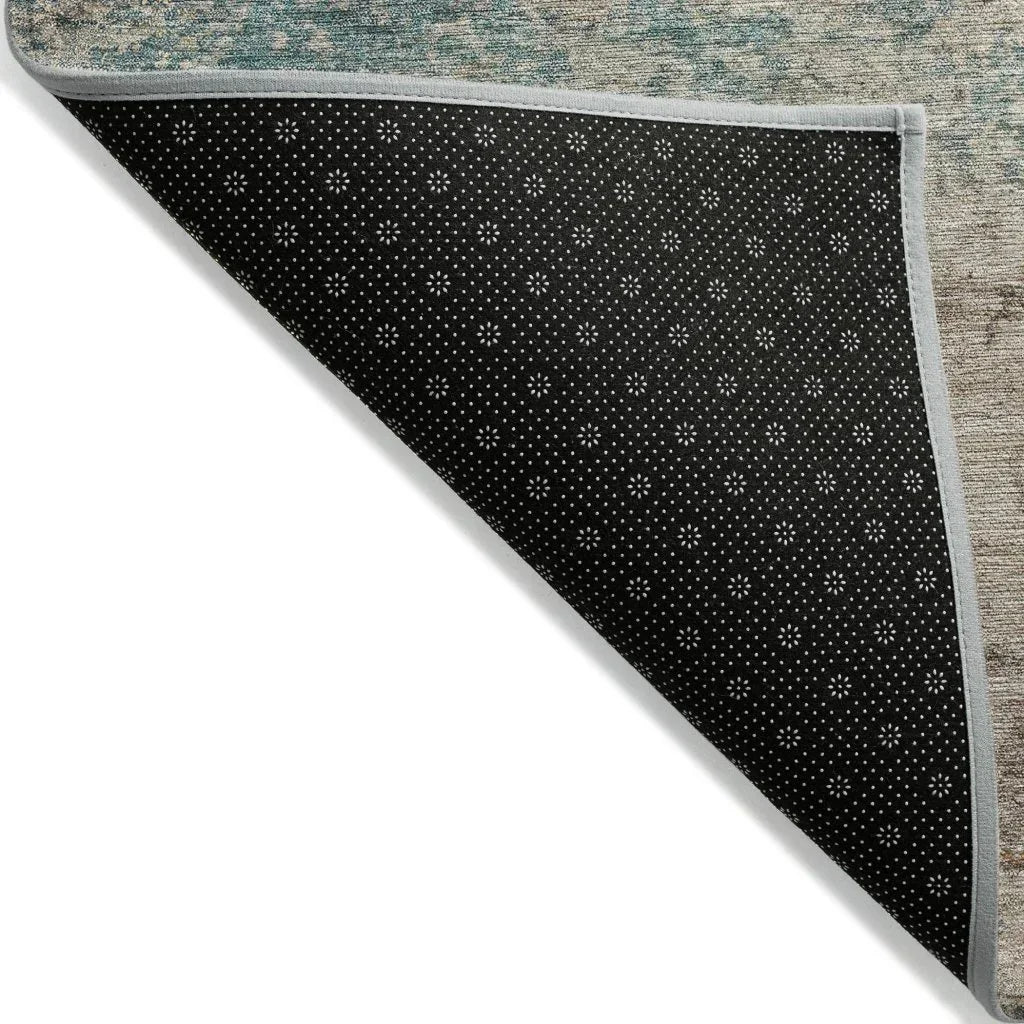 LOOMLAN Rugs Safina Teal Washable Indoor-Outdoor Rug