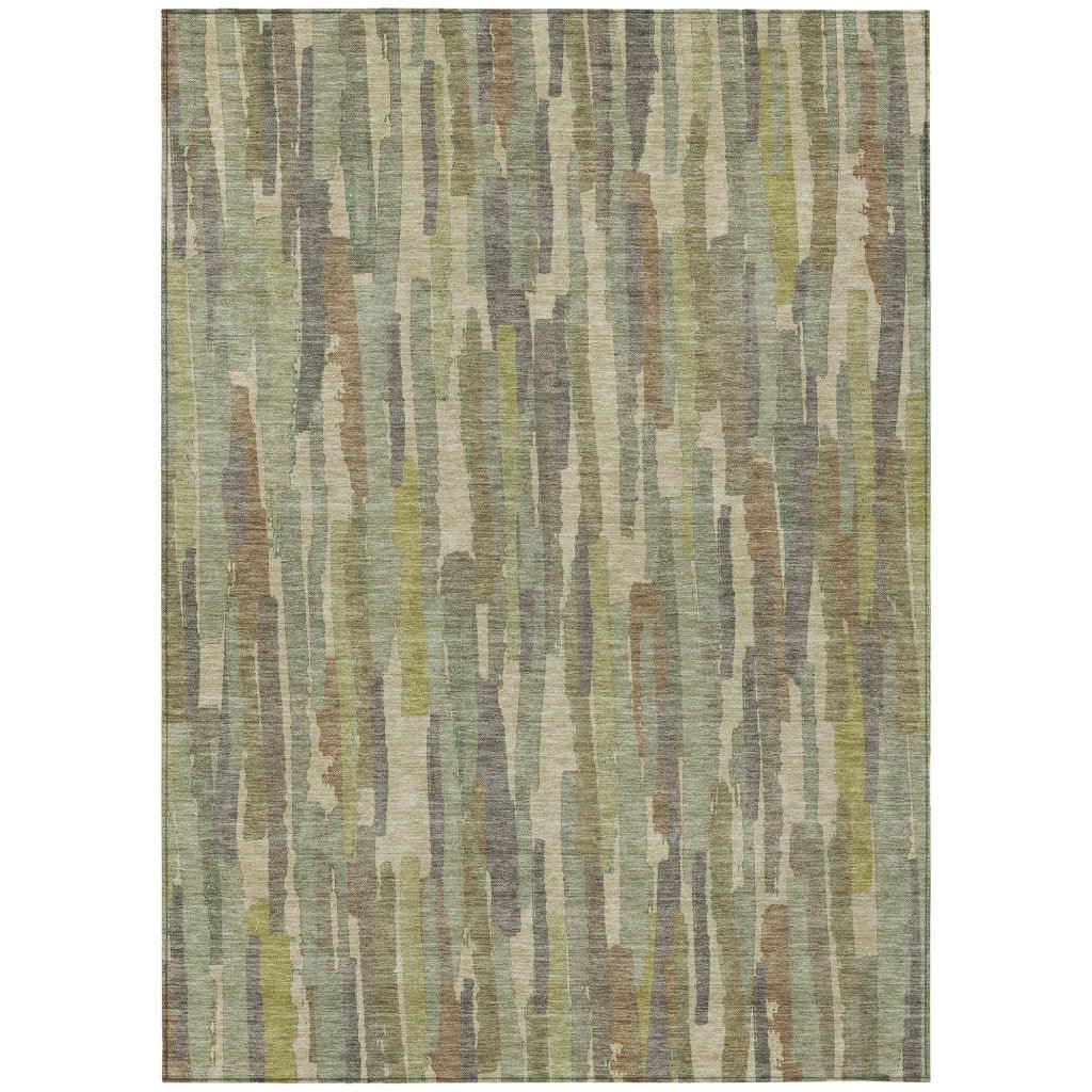 LOOMLAN Rugs Saharae Green Washable Indoor-Outdoor Rug