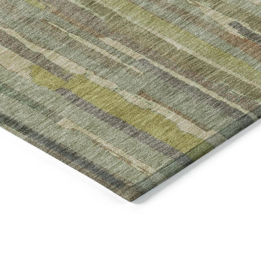 LOOMLAN Rugs Saharae Green Washable Indoor-Outdoor Rug