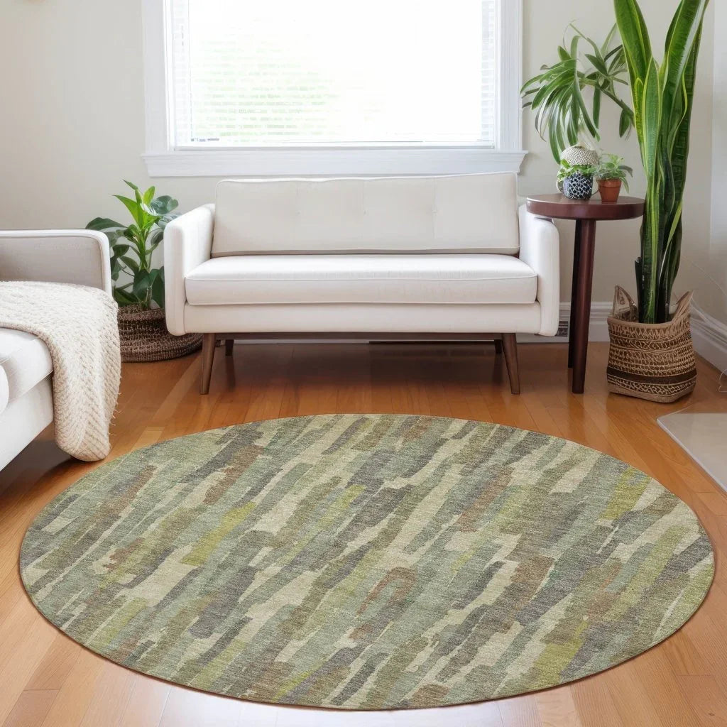 LOOMLAN Rugs Saharae Green Washable Indoor-Outdoor Rug