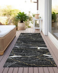 LOOMLAN Rugs Sahari Black Washable Indoor-Outdoor Rug
