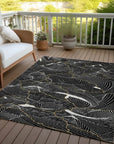LOOMLAN Rugs Sahari Black Washable Indoor-Outdoor Rug