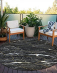 LOOMLAN Rugs Sahari Black Washable Indoor-Outdoor Rug