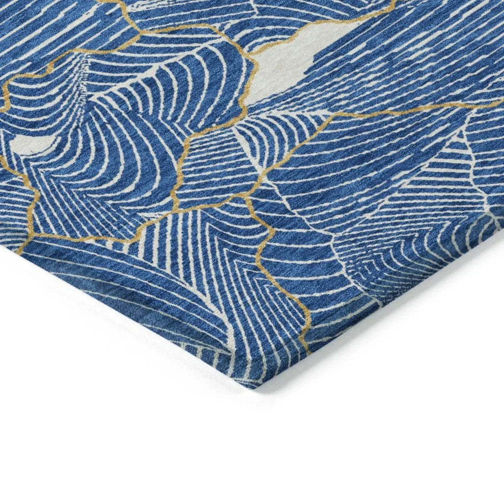 LOOMLAN Rugs Sahari Blue Washable Indoor-Outdoor Rug