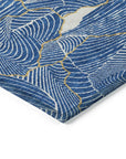 LOOMLAN Rugs Sahari Blue Washable Indoor-Outdoor Rug