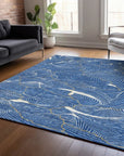 LOOMLAN Rugs Sahari Blue Washable Indoor-Outdoor Rug