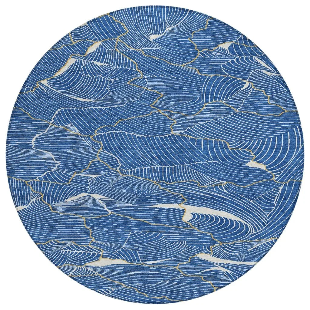 LOOMLAN Rugs Sahari Blue Washable Indoor-Outdoor Rug