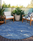 LOOMLAN Rugs Sahari Blue Washable Indoor-Outdoor Rug