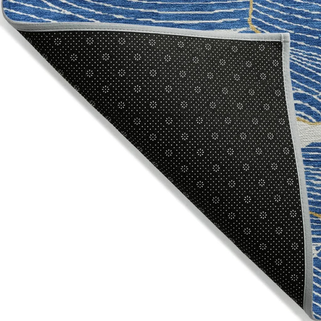 LOOMLAN Rugs Sahari Blue Washable Indoor-Outdoor Rug