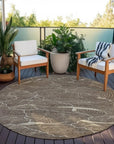 LOOMLAN Rugs Sahari Brown Washable Indoor-Outdoor Rug