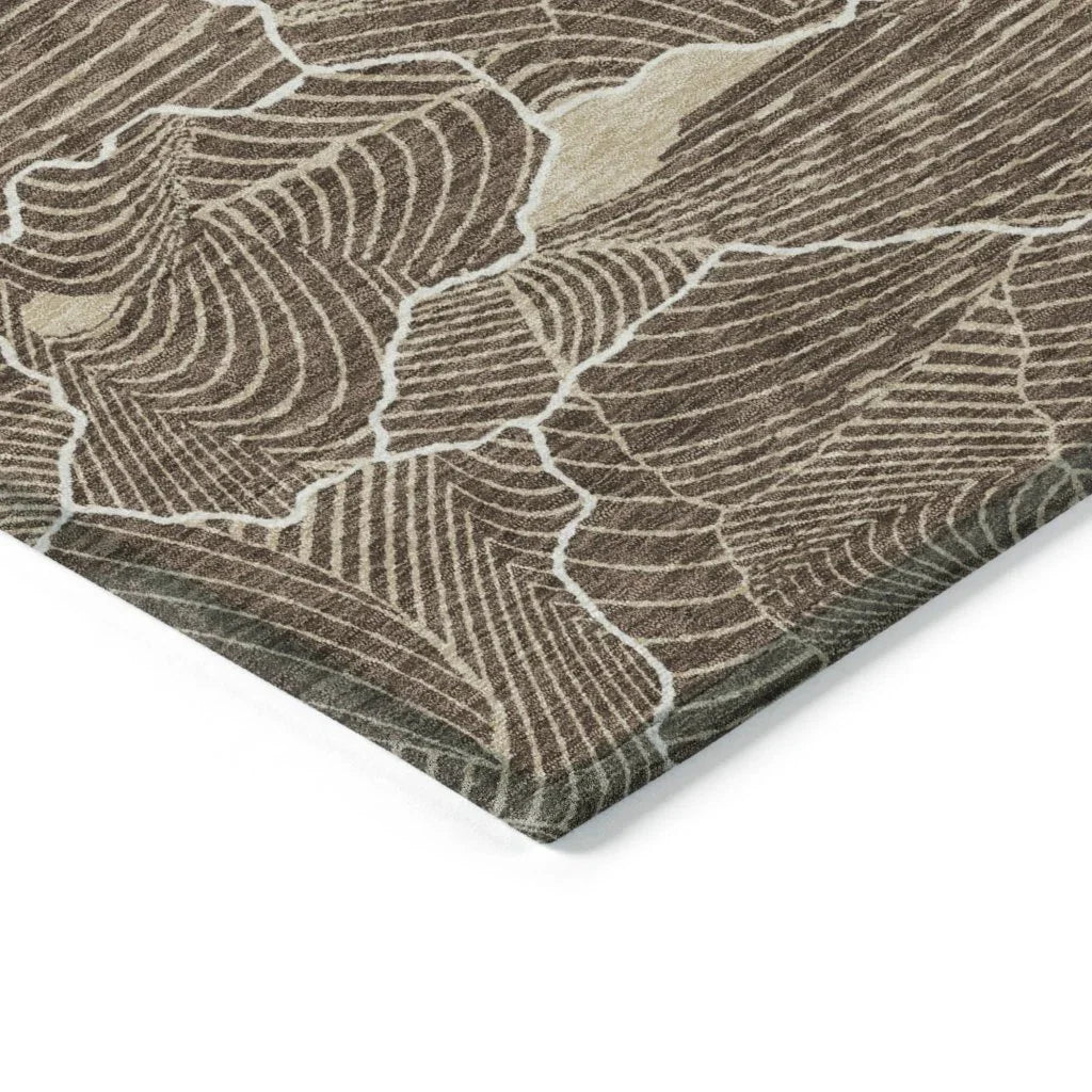 LOOMLAN Rugs Sahari Brown Washable Indoor-Outdoor Rug