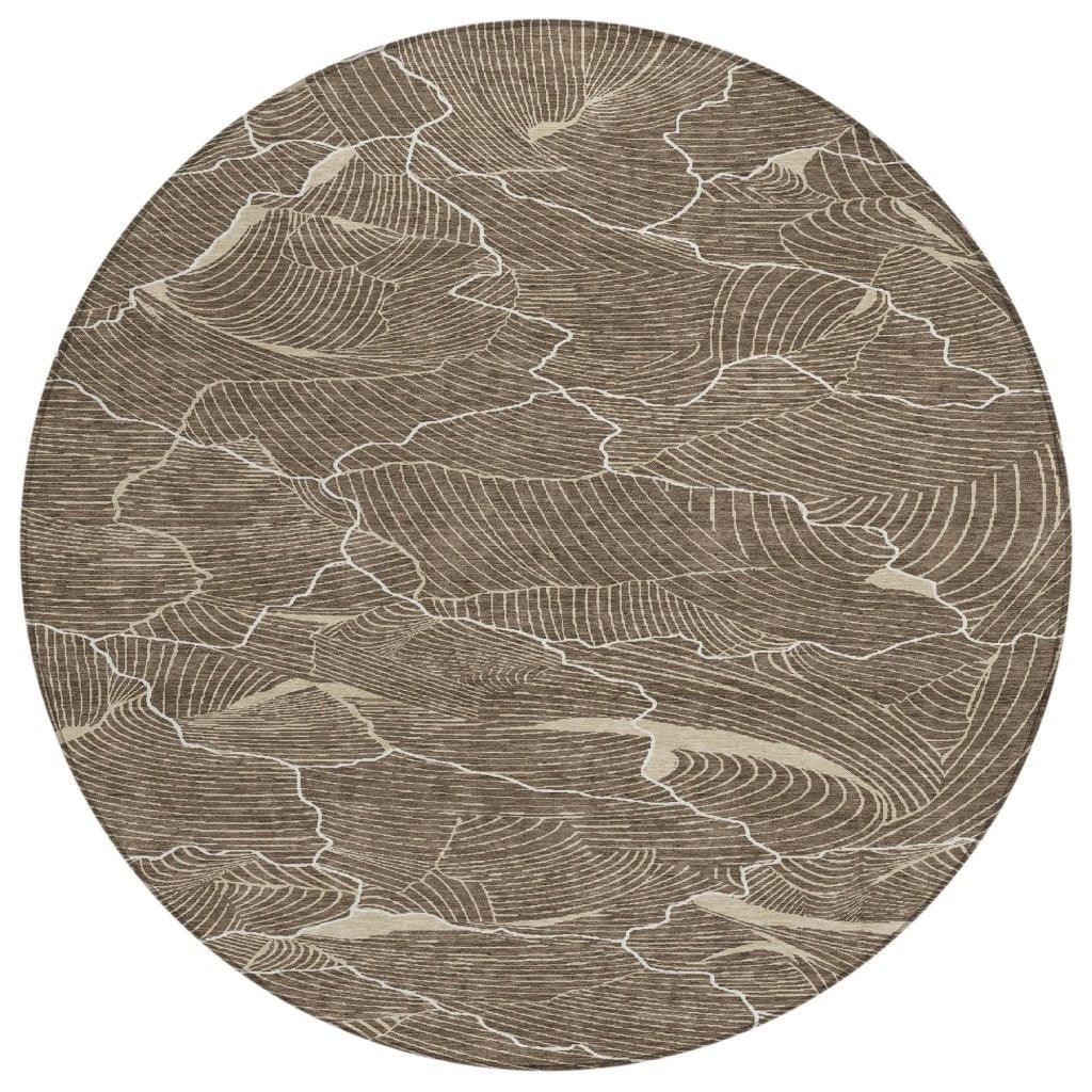 LOOMLAN Rugs Sahari Brown Washable Indoor-Outdoor Rug
