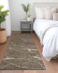LOOMLAN Rugs Sahari Brown Washable Indoor-Outdoor Rug