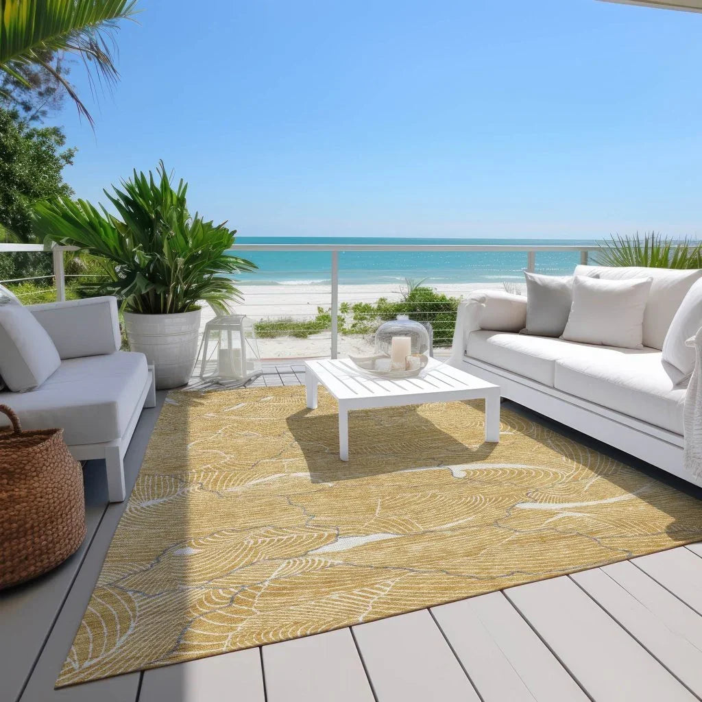 LOOMLAN Rugs Sahari Gold Washable Indoor-Outdoor Rug