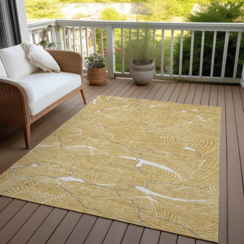 LOOMLAN Rugs Sahari Gold Washable Indoor-Outdoor Rug