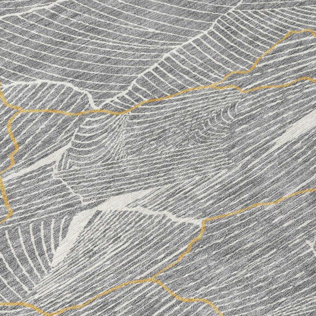 LOOMLAN Rugs Sahari Gray Washable Indoor-Outdoor Rug