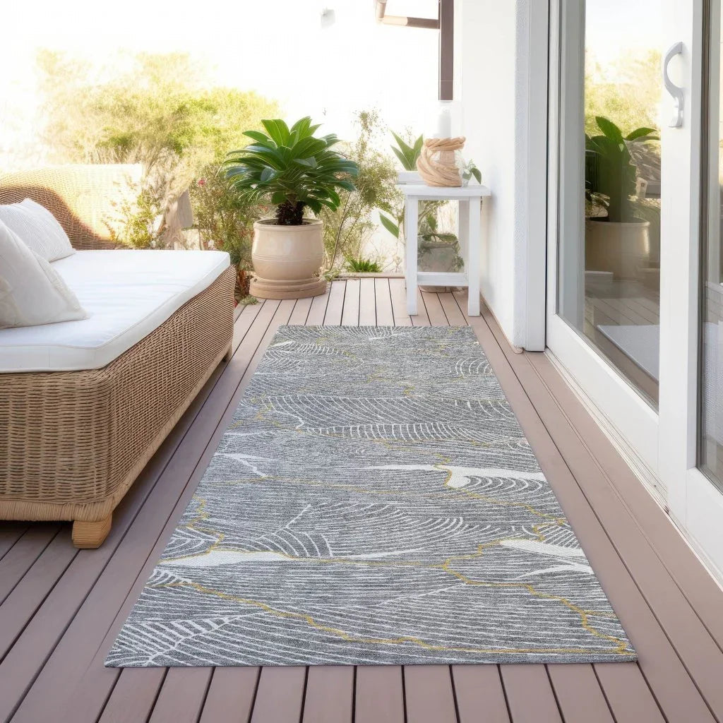 LOOMLAN Rugs Sahari Gray Washable Indoor-Outdoor Rug