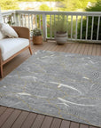 LOOMLAN Rugs Sahari Gray Washable Indoor-Outdoor Rug