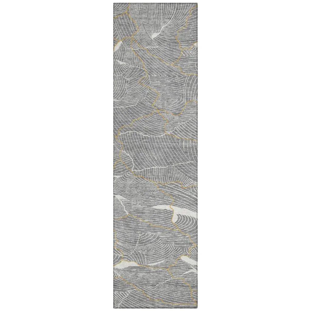LOOMLAN Rugs Sahari Gray Washable Indoor-Outdoor Rug