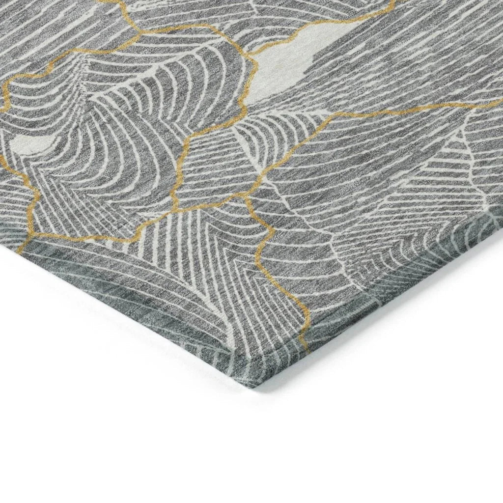 LOOMLAN Rugs Sahari Gray Washable Indoor-Outdoor Rug