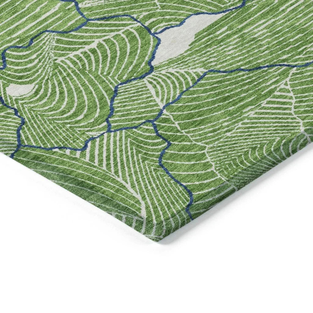LOOMLAN Rugs Sahari Green Washable Indoor-Outdoor Rug