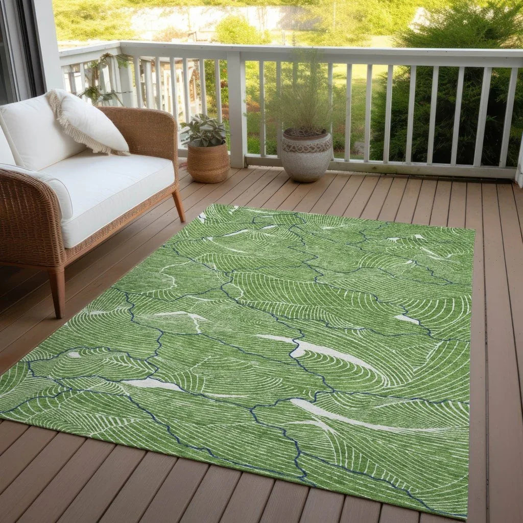 LOOMLAN Rugs Sahari Green Washable Indoor-Outdoor Rug